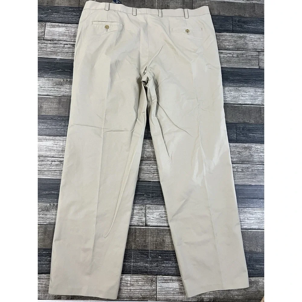 John W. Nordstrom w100% supima cotton Beige Flat Front pants‎ men's 46/36